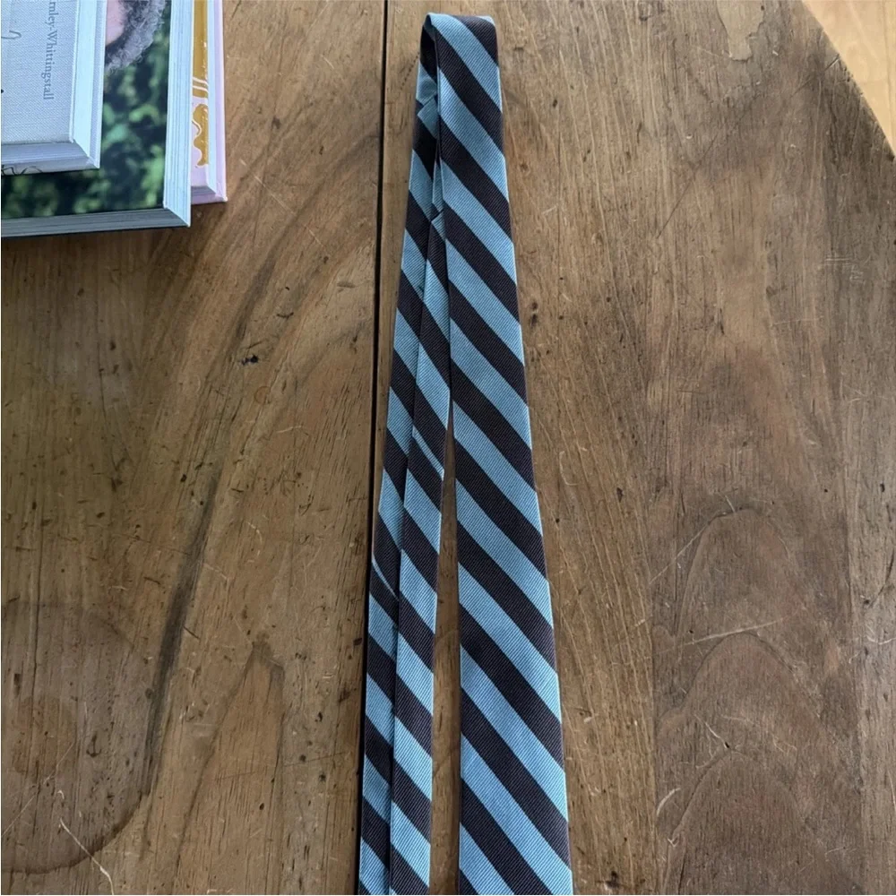 J. Crew Crewcuts Silk Tie Blue Brown Striped L/XL 50”